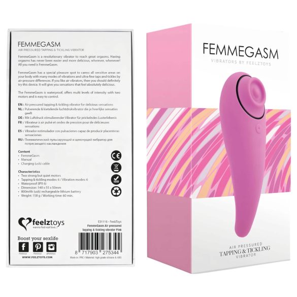 FEELZTOYS Femmegasm - klitorisvibrator 2-i-1 genopladelig - pink