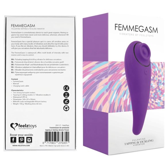 FEELZTOYS Femmegasm - genopladelig 2i1 klitorisvibrator (lilla)