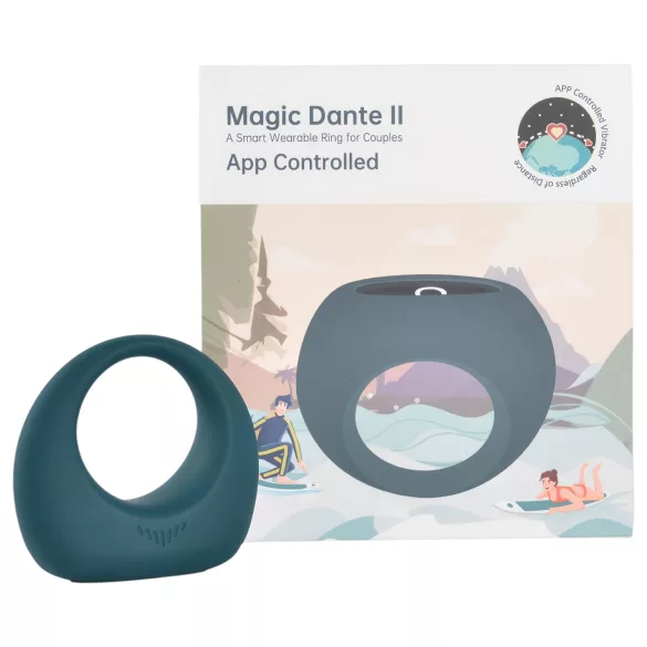 Magic Motion Dante II - App-styret vibrerende penisring til mænd (blå)