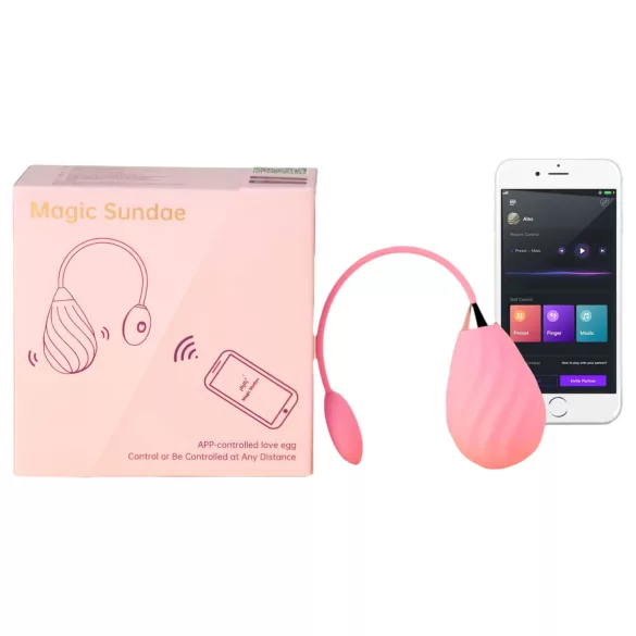 Magic Motion Sundae - bærbart app-styret vibratoræg (pink)