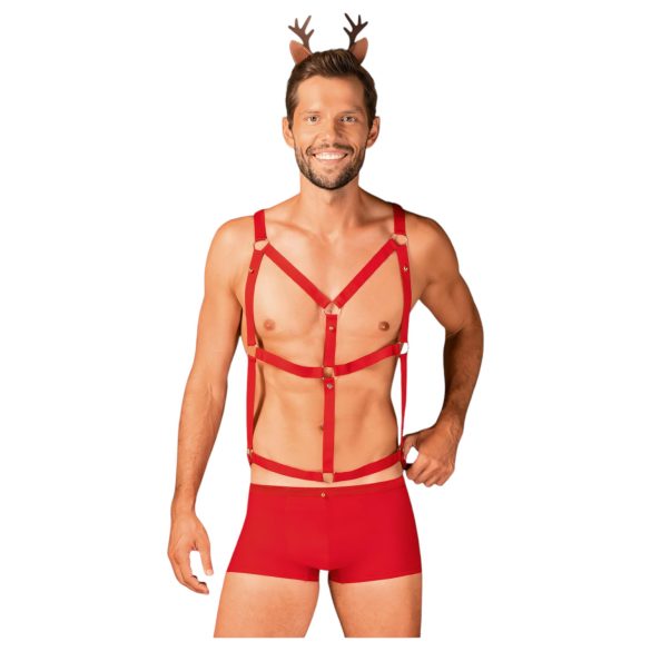 Obsessive Mr. Reindy - herre-rensdyrkostume (3 dele) - rød