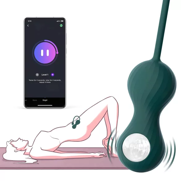 Magic Motion Crystal Duo - App-styret vibrerende geishakugle (grøn)