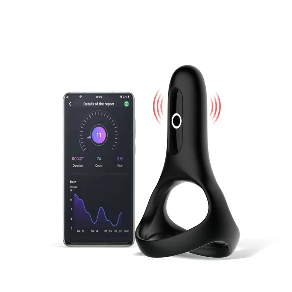 Magic Motion Rise - penisring med vibrator - genopladelig - sort