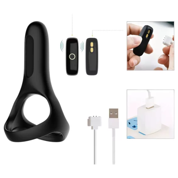 Magic Motion Rise - penisring med vibrator - genopladelig - sort
