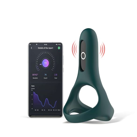 Magic Motion Rise - smart, genopladelig vibrerende penisring (grøn)