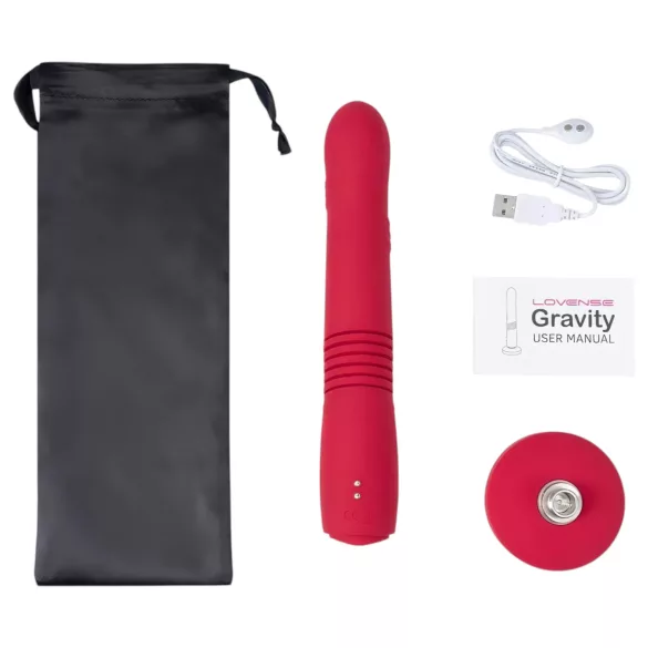 LOVENSE Gravity - genopladelig, støtende vibrator (rød)