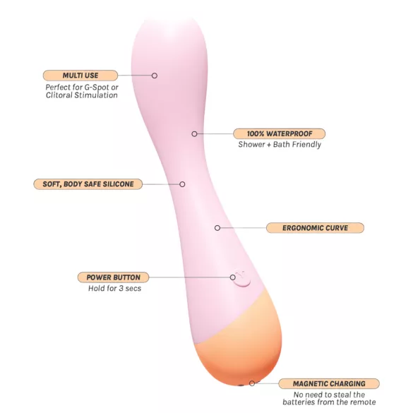 Vush Peachy G-punktsvibrator - genopladelig - pink