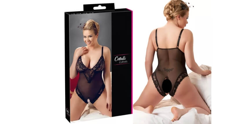 Cottelli Plus Size Lace Bodysuit