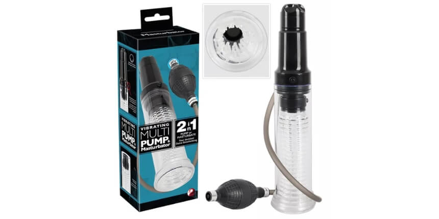 You2Toys - 2i1 - penispumpe og masturbator i ét (transparent)