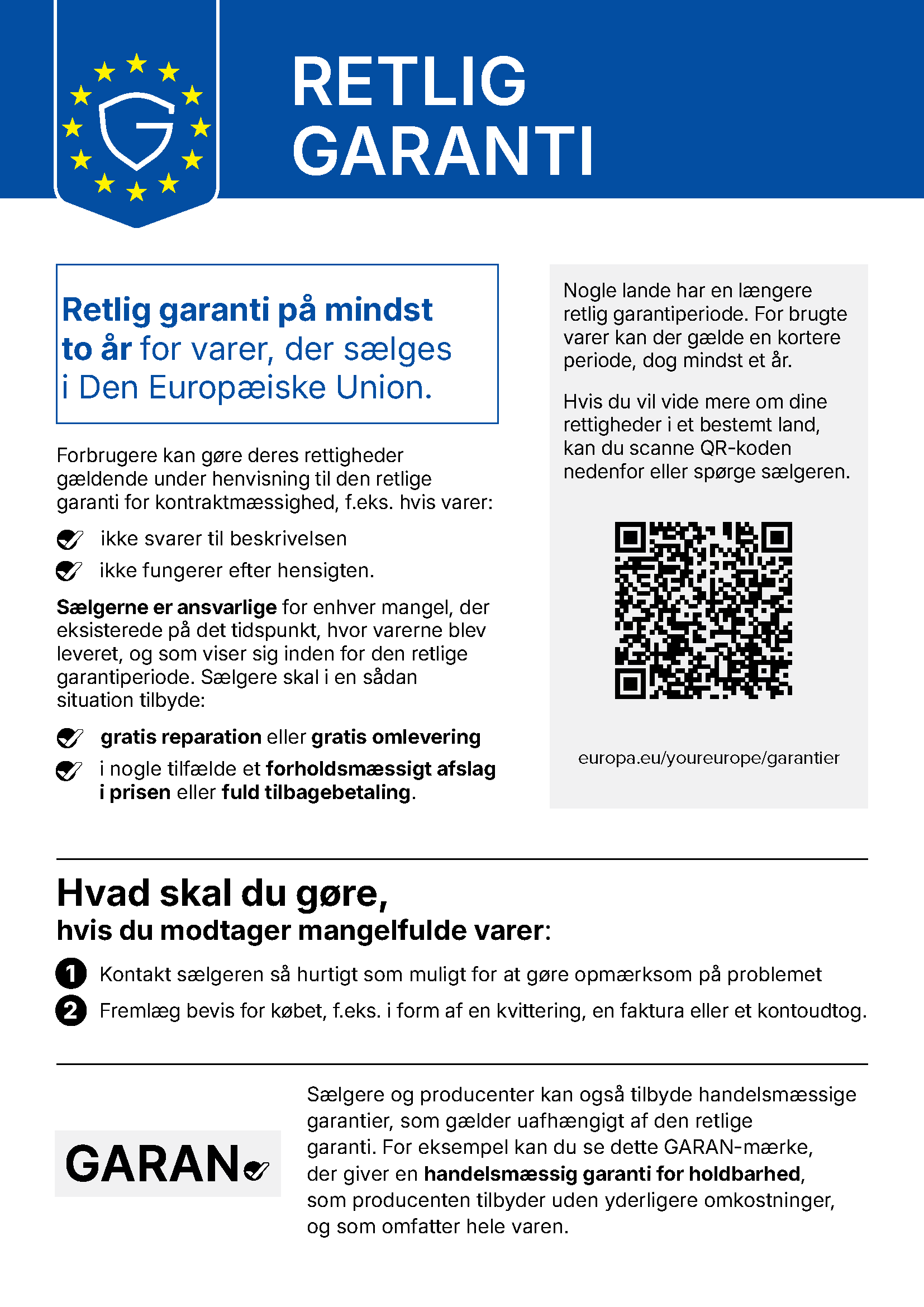 RETLIG GARANTI